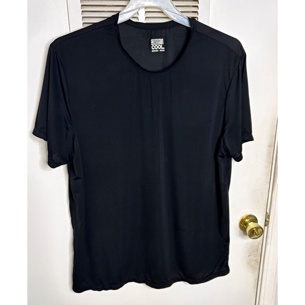 32 Degrees Cool Men's XXL Black Short Sleeve Performance Crew Neck T-Shirt Wear